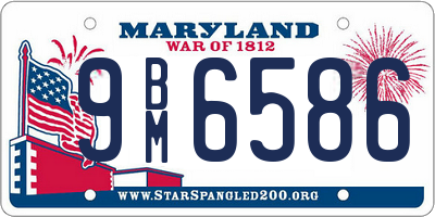 MD license plate 9BM6586