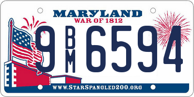 MD license plate 9BM6594