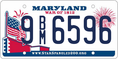 MD license plate 9BM6596