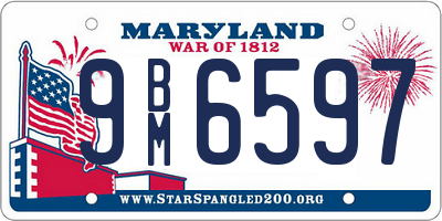 MD license plate 9BM6597