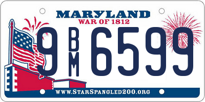 MD license plate 9BM6599