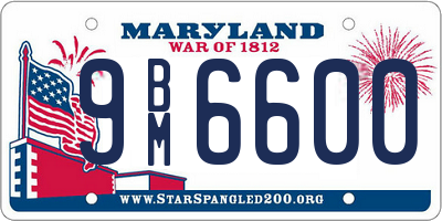 MD license plate 9BM6600