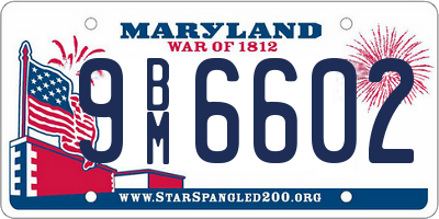 MD license plate 9BM6602