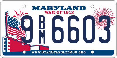 MD license plate 9BM6603