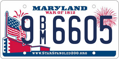 MD license plate 9BM6605