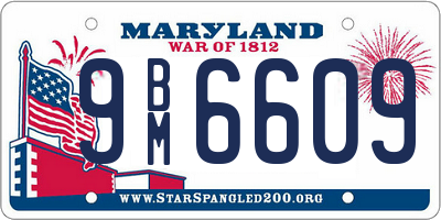 MD license plate 9BM6609