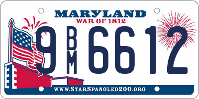 MD license plate 9BM6612