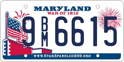 MD license plate 9BM6615