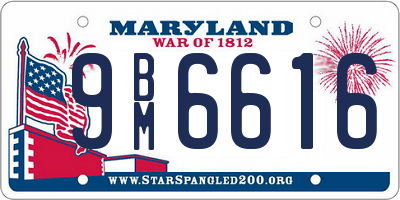 MD license plate 9BM6616