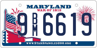 MD license plate 9BM6619