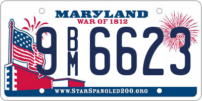 MD license plate 9BM6623