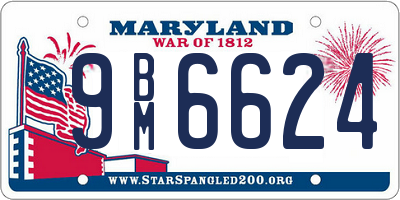 MD license plate 9BM6624