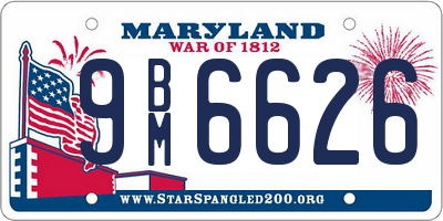 MD license plate 9BM6626