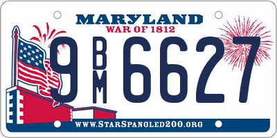 MD license plate 9BM6627