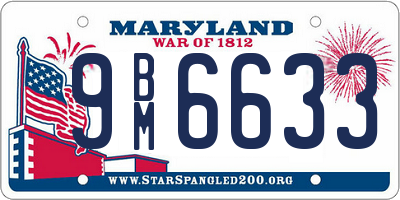 MD license plate 9BM6633