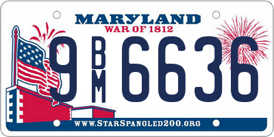 MD license plate 9BM6636