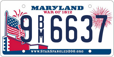 MD license plate 9BM6637