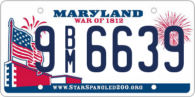 MD license plate 9BM6639