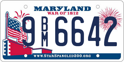 MD license plate 9BM6642