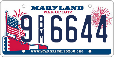 MD license plate 9BM6644