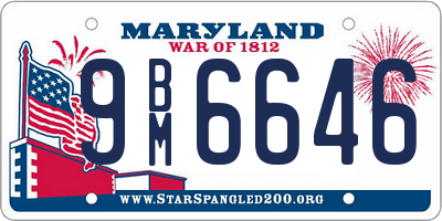 MD license plate 9BM6646