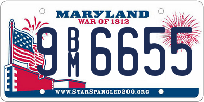 MD license plate 9BM6655