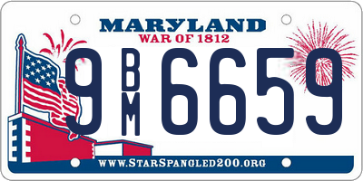 MD license plate 9BM6659