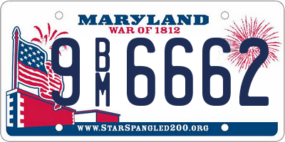 MD license plate 9BM6662