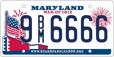 MD license plate 9BM6666