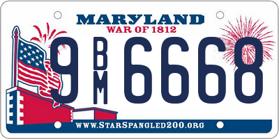 MD license plate 9BM6668