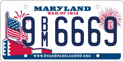 MD license plate 9BM6669