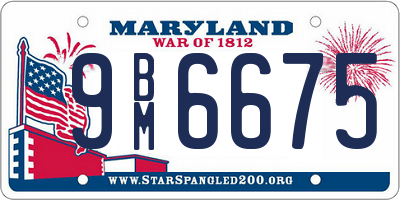 MD license plate 9BM6675