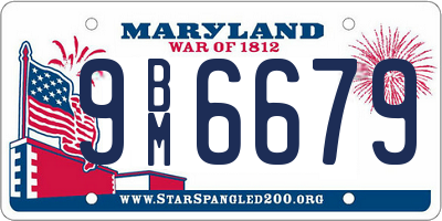 MD license plate 9BM6679