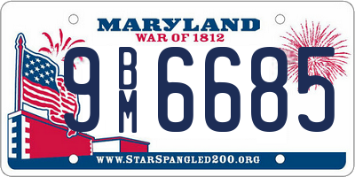 MD license plate 9BM6685