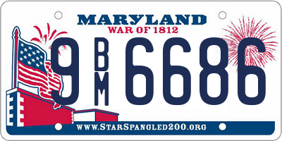 MD license plate 9BM6686