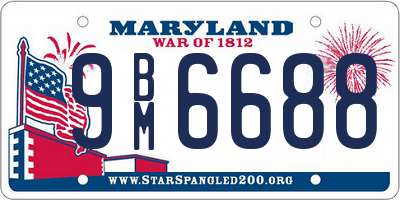 MD license plate 9BM6688