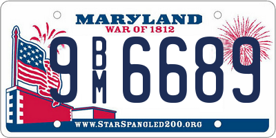 MD license plate 9BM6689