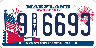 MD license plate 9BM6693