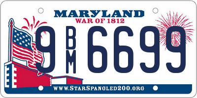 MD license plate 9BM6699