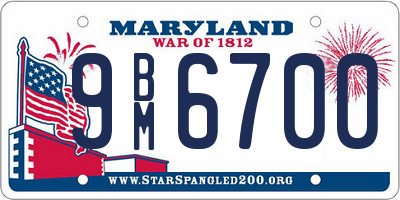 MD license plate 9BM6700