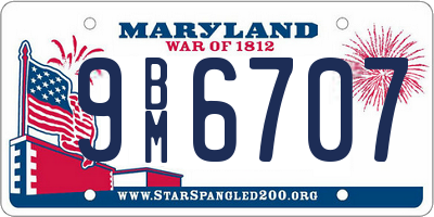 MD license plate 9BM6707