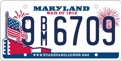 MD license plate 9BM6709