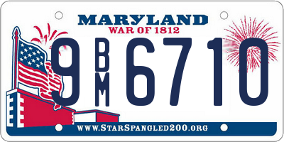 MD license plate 9BM6710
