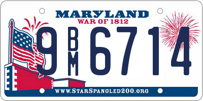 MD license plate 9BM6714