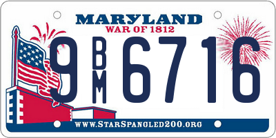 MD license plate 9BM6716