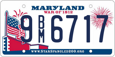 MD license plate 9BM6717