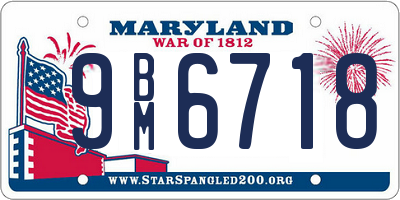 MD license plate 9BM6718