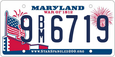 MD license plate 9BM6719