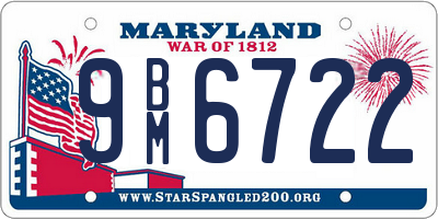 MD license plate 9BM6722