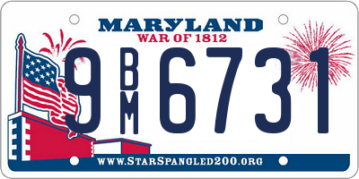 MD license plate 9BM6731